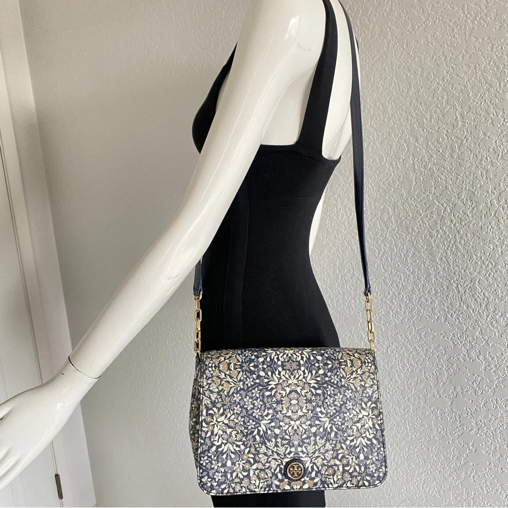 Tory Burch floral print flap crossbody bag